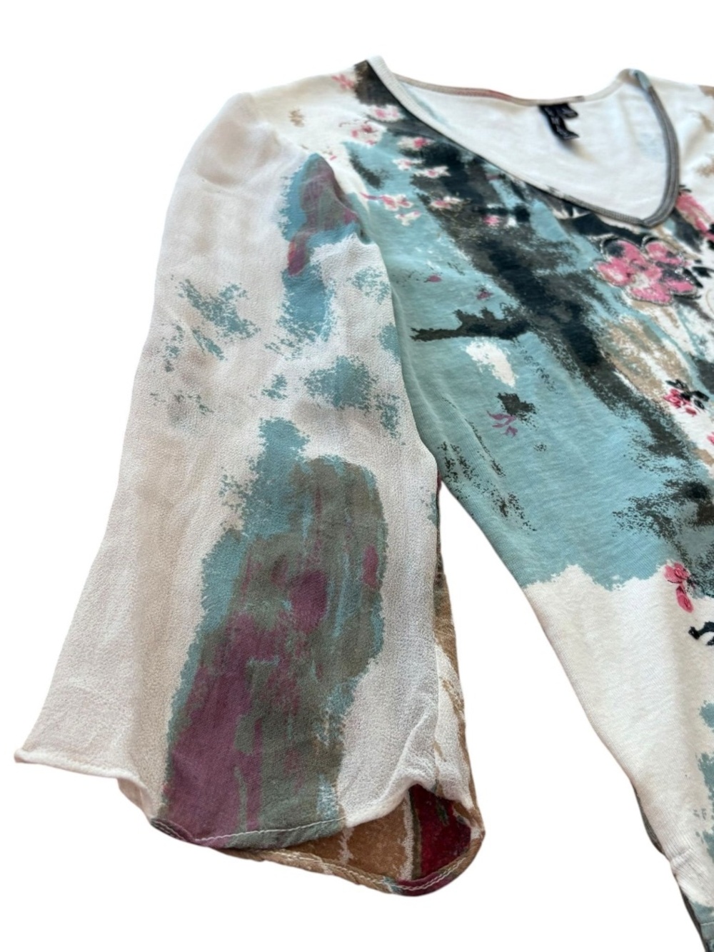 Y2K Le MieuxcWatercolor Embellished Top Made in India